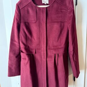 LOFT Red Trench Coat Classic Tailored Design
